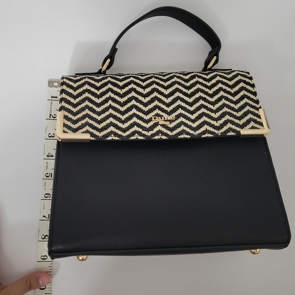 DUNE London Chevron Herringbone Fold over Top Handle Little Y2K Style Hand Bag - Picture 4 of 13